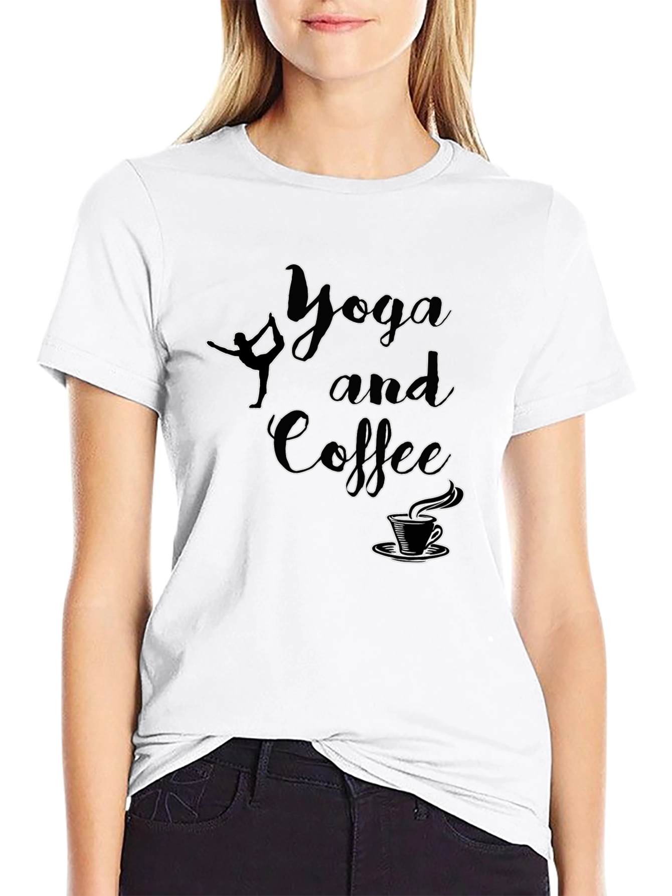 Camiseta Negra Yoga and Coffee para Hombre