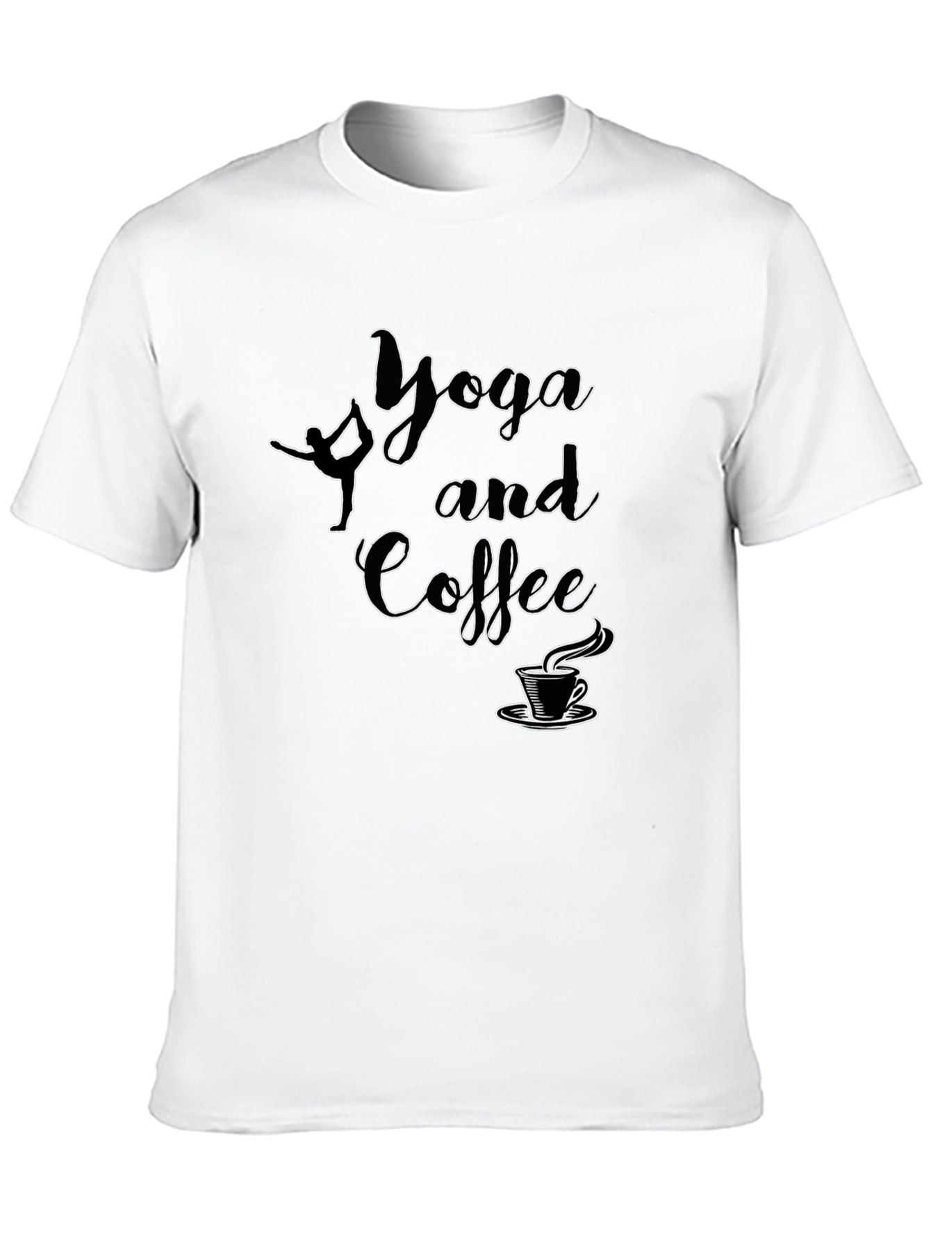 Camiseta Negra Yoga and Coffee para Hombre