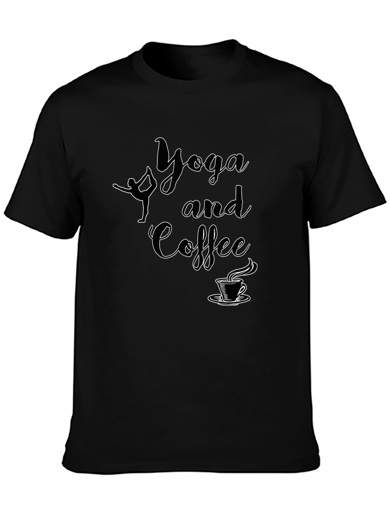 Camiseta Negra Yoga and Coffee para Hombre