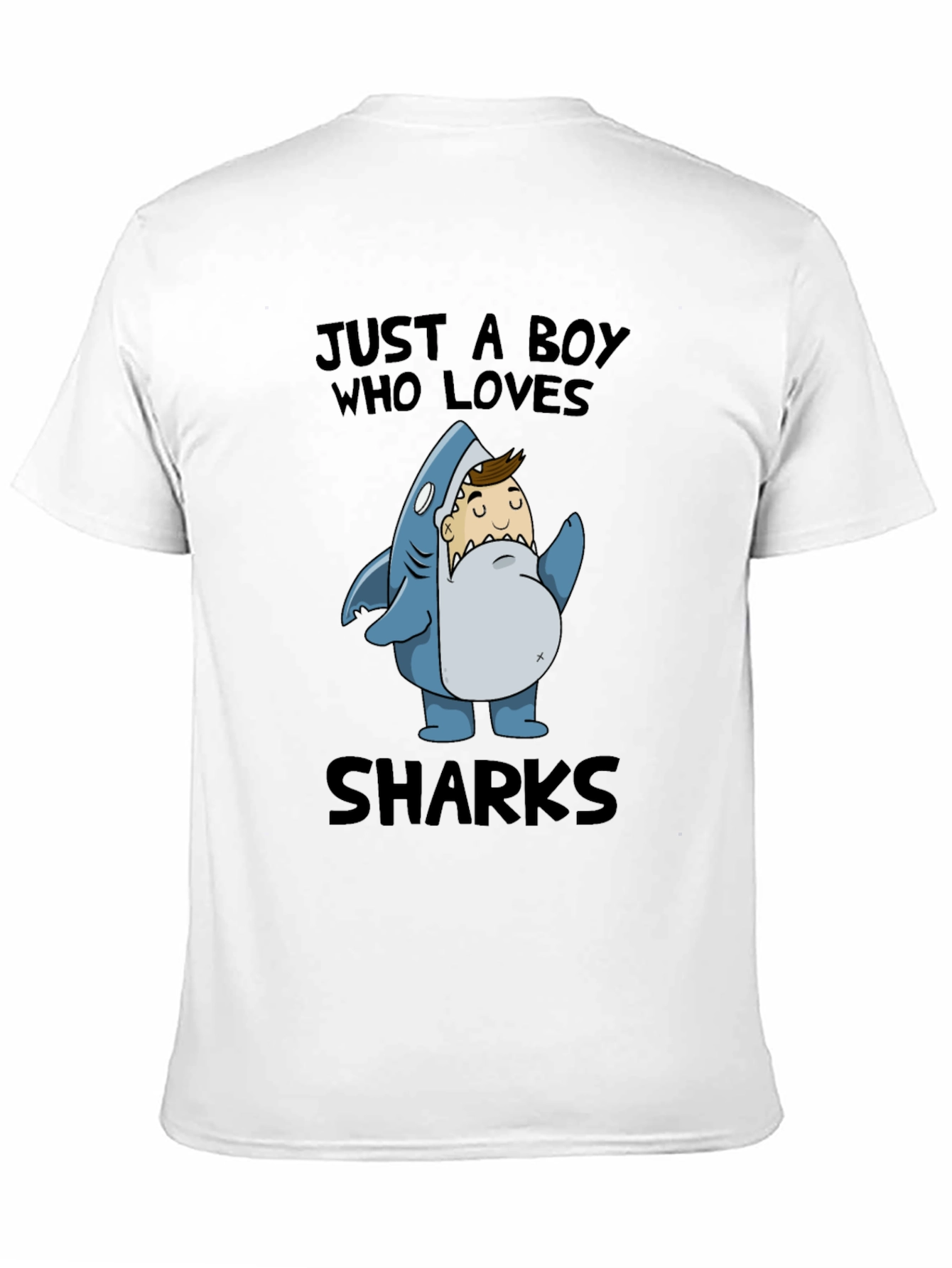 Camiseta Negra: Niño Amante de los Tiburones