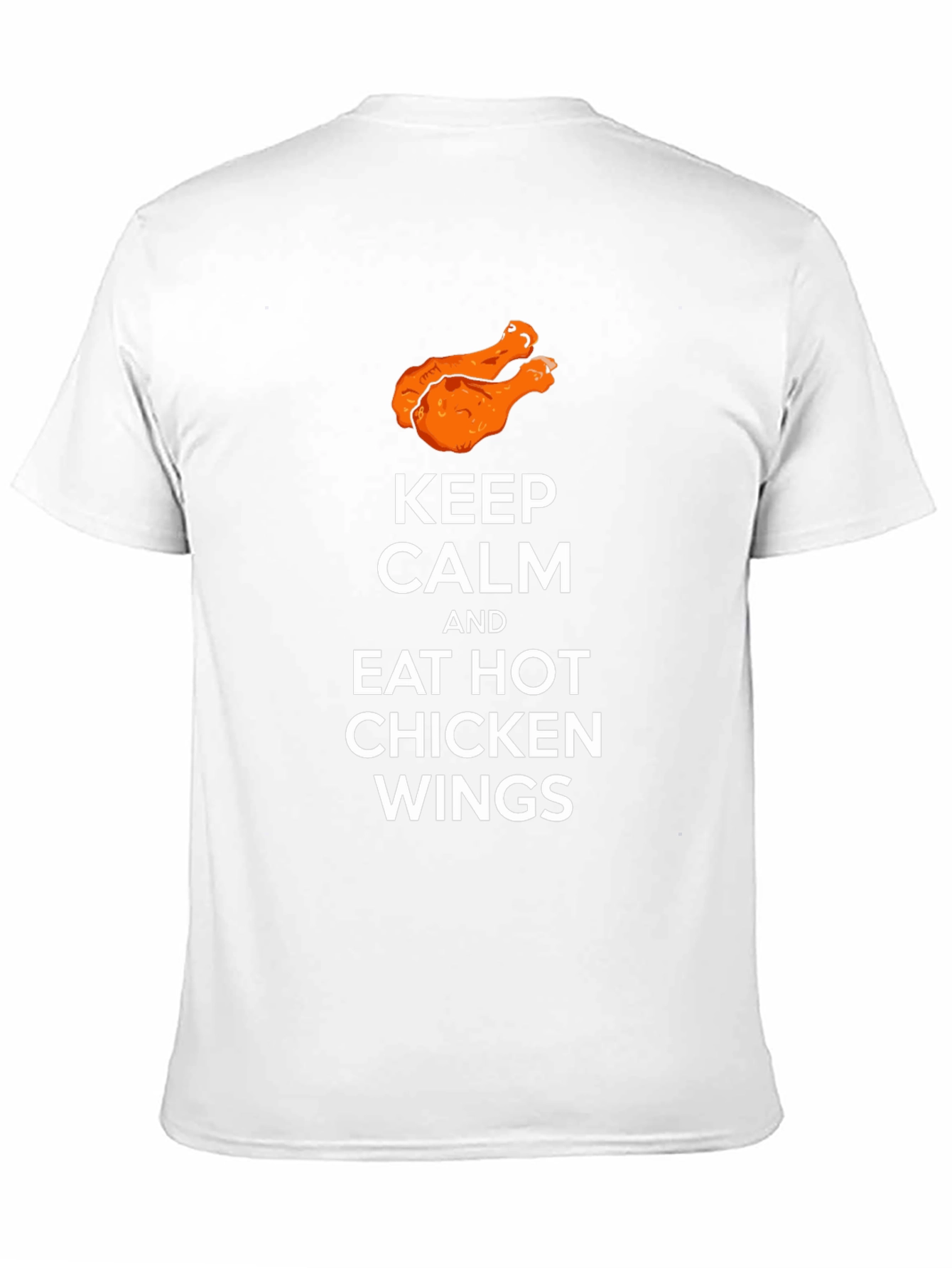 Camiseta Negra: Keep Calm & Eat Hot Chicken Wings