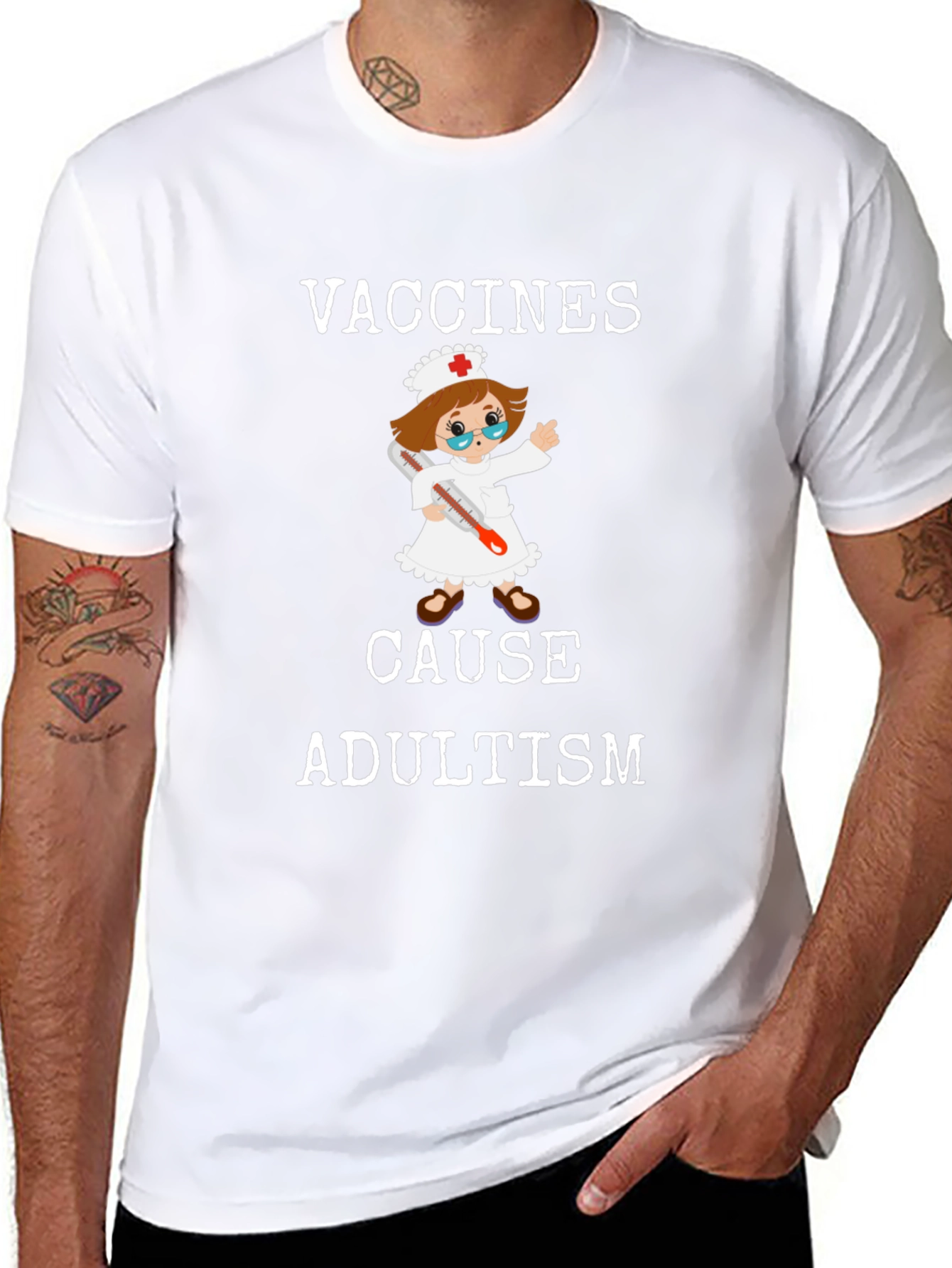 Camiseta Divertida: Vacunas Causan Adultismo