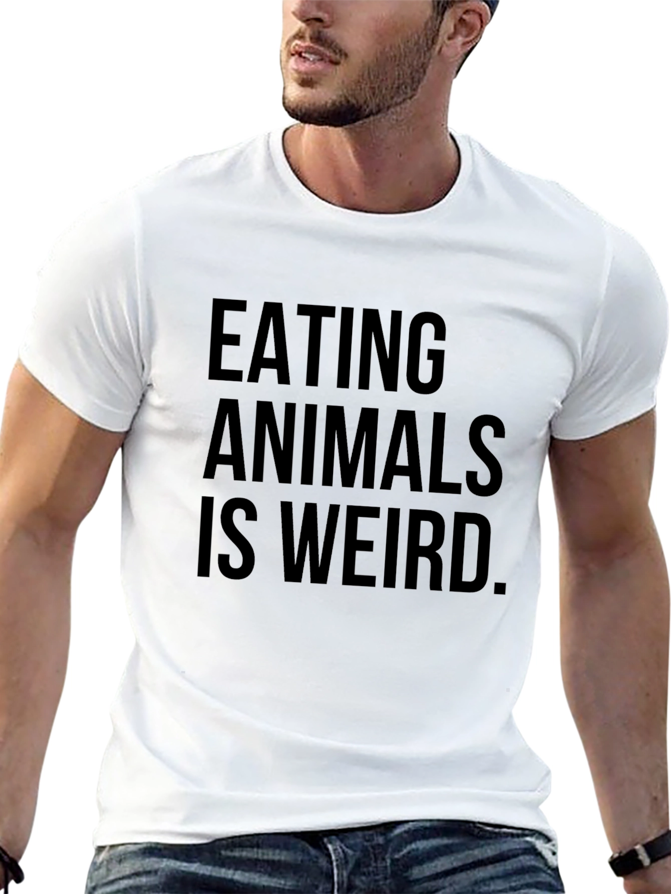 Camiseta Negra: Comer Animales Es Raro