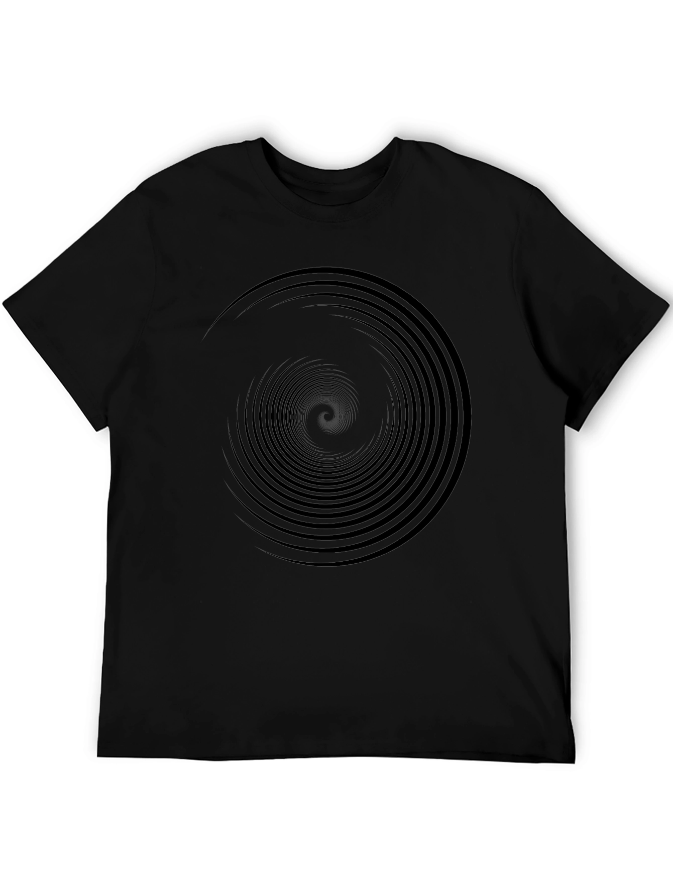 Camiseta Negra Espiral Hipnótica Hombre