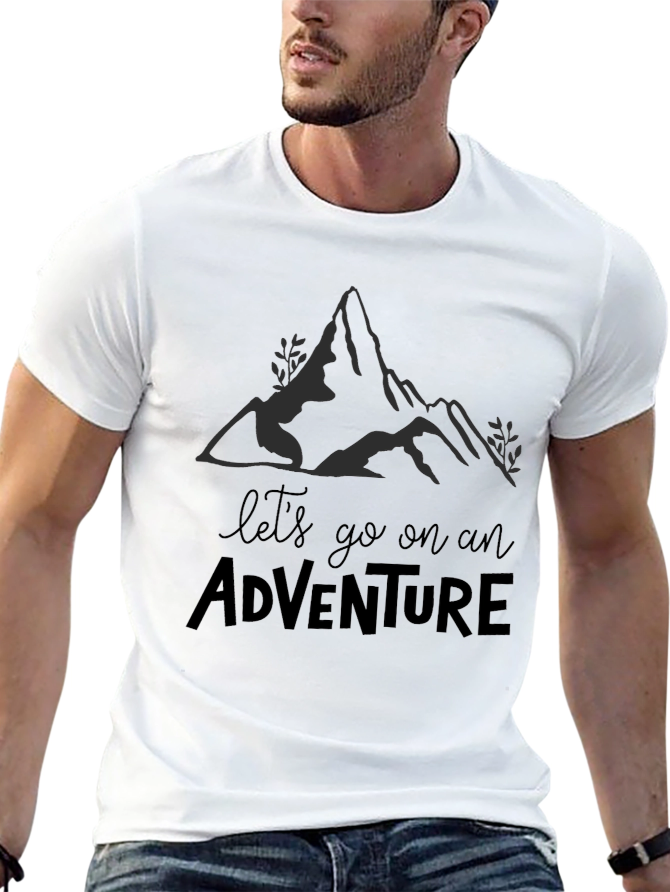 Camiseta Negra Aventura para Hombre