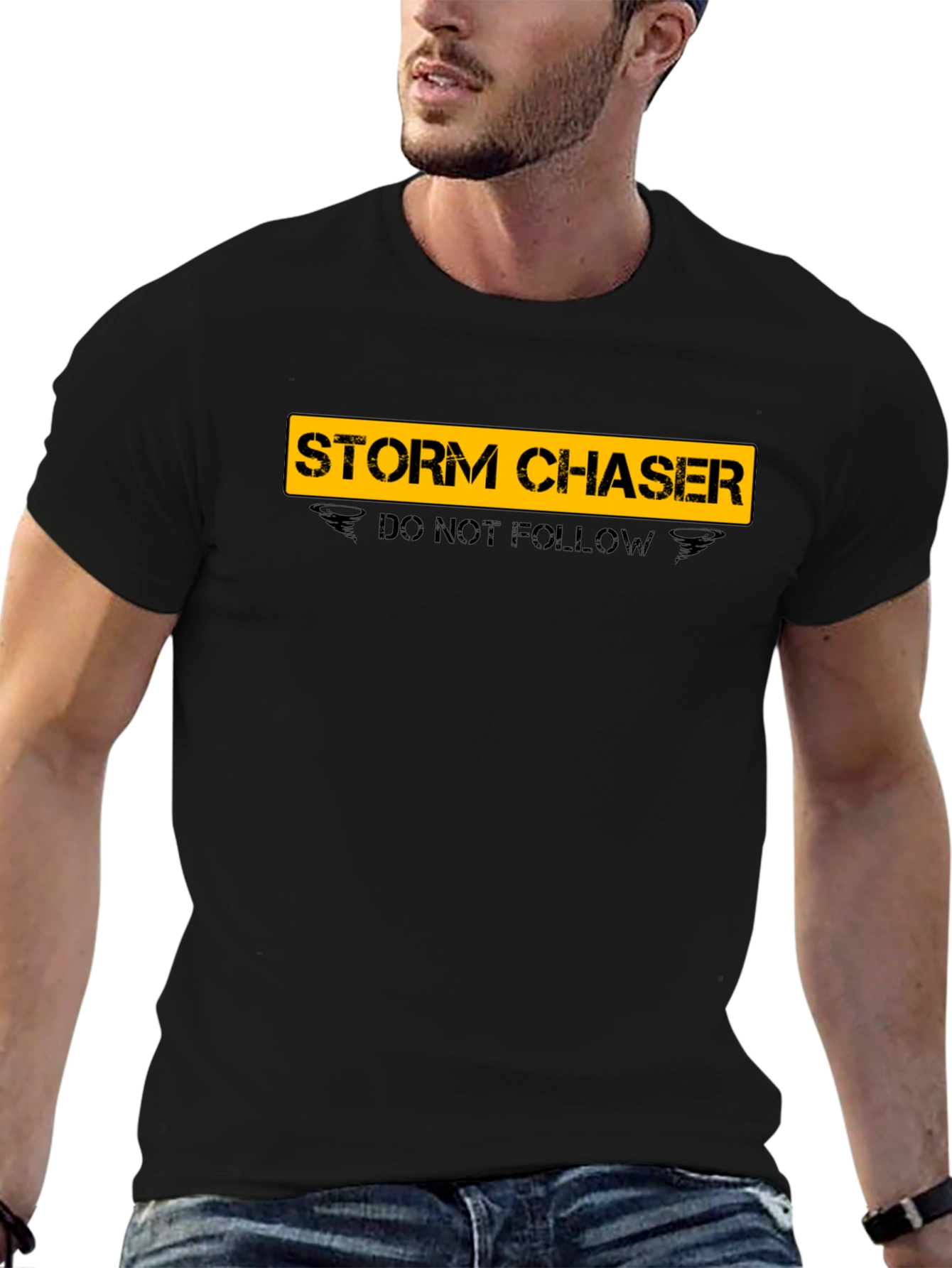 Camiseta Negra Storm Chaser - No Seguir