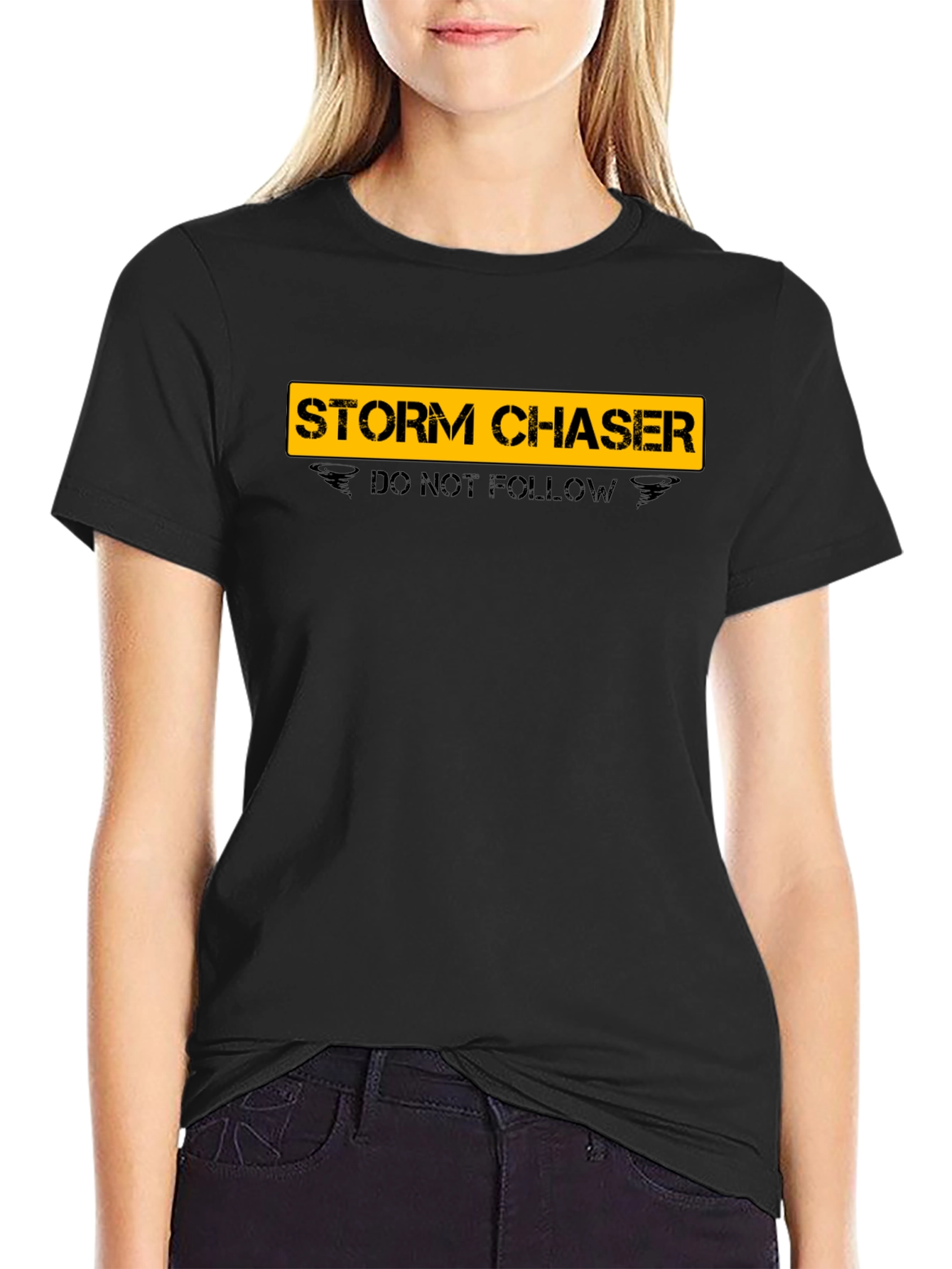 Camiseta Negra Storm Chaser - No Seguir