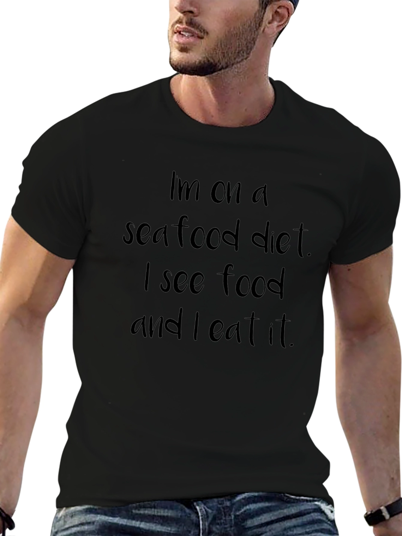 Camiseta Negra Dieta de Mariscos