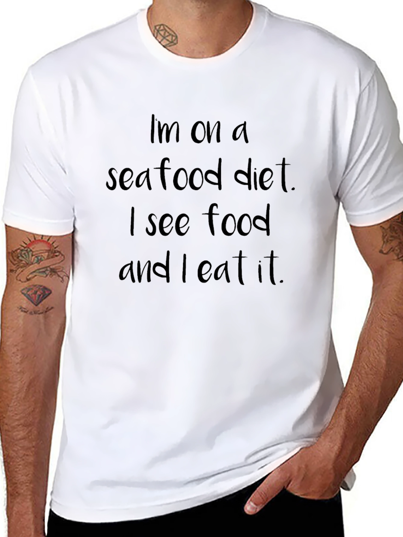Camiseta Negra Dieta de Mariscos
