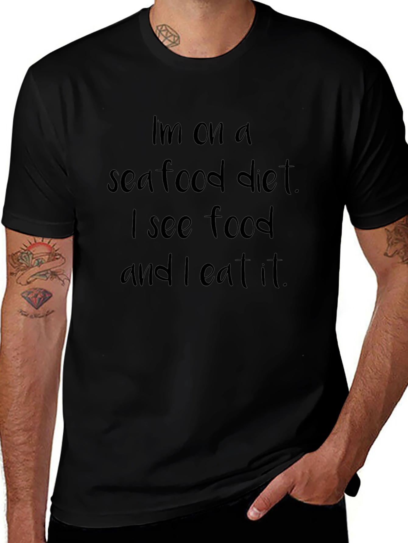 Camiseta Negra Dieta de Mariscos