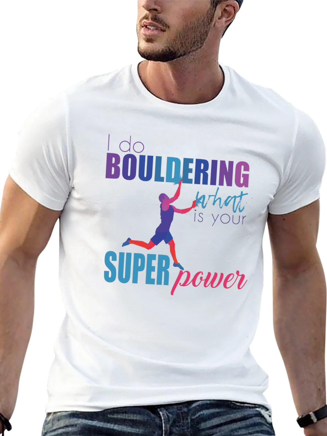 Camiseta Negra Bouldering Superpoder