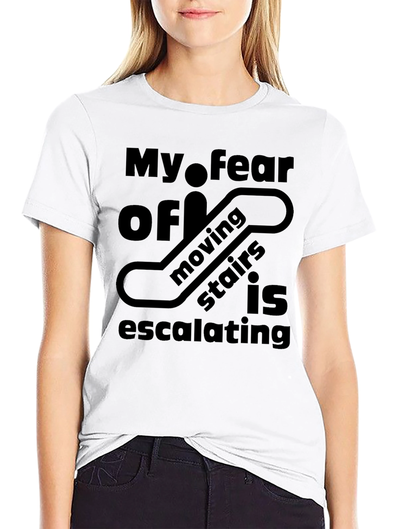 Camiseta Negra: Mi Miedo a las Escaleras Móviles