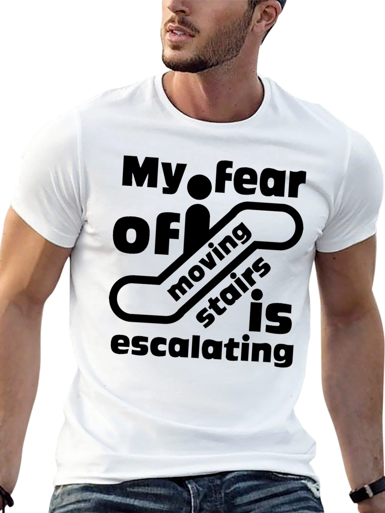 Camiseta Negra: Mi Miedo a las Escaleras Móviles