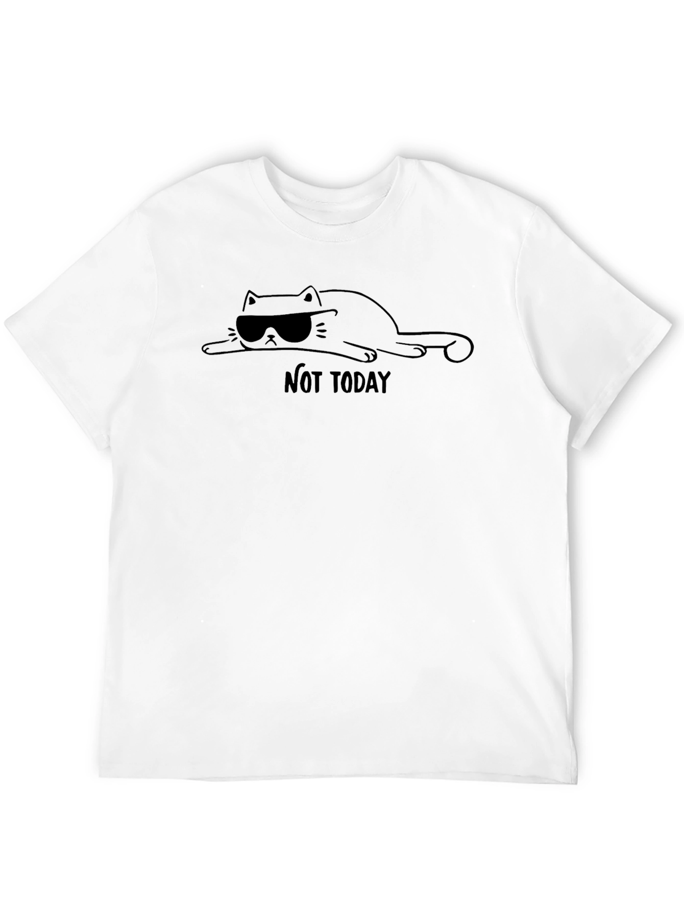 Camiseta Hombre Negra - Gato con Gafas Not Today