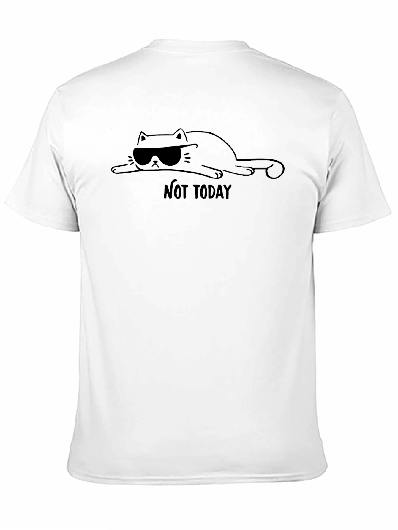 Camiseta Hombre Negra - Gato con Gafas Not Today