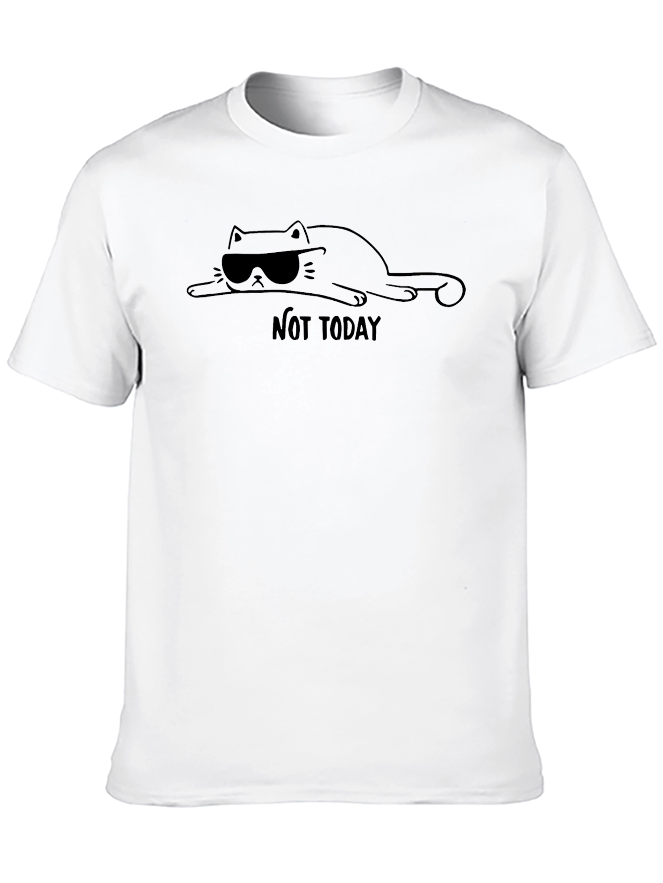 Camiseta Hombre Negra - Gato con Gafas Not Today