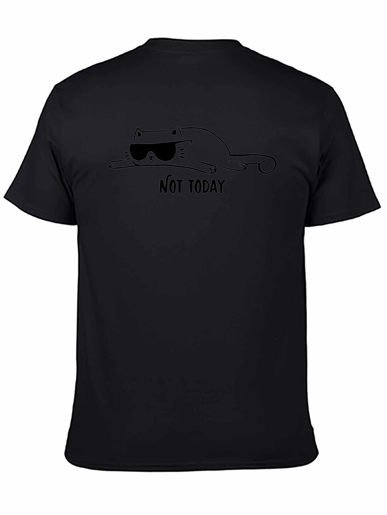 Camiseta Hombre Negra - Gato con Gafas Not Today
