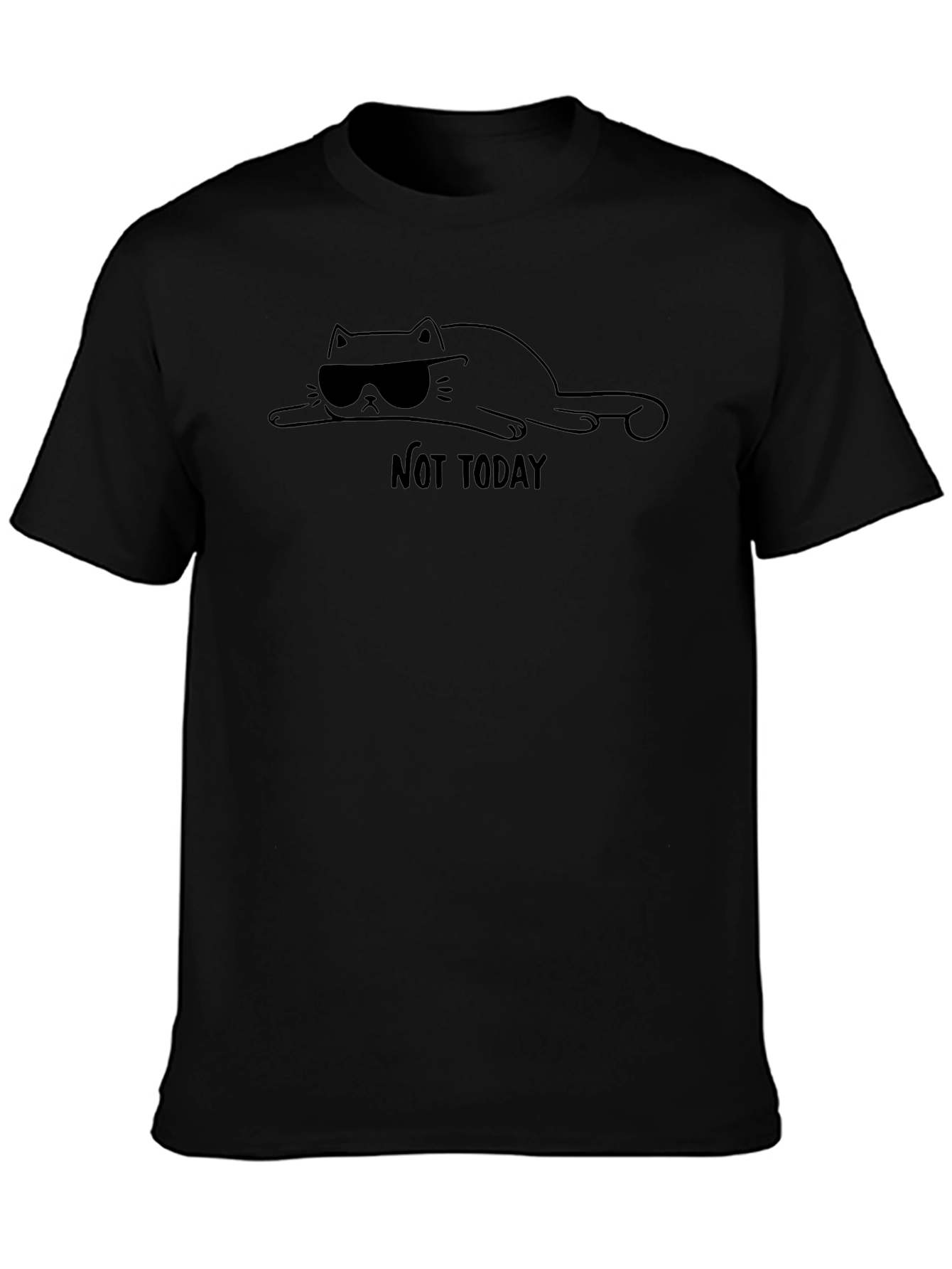 Camiseta Hombre Negra - Gato con Gafas Not Today