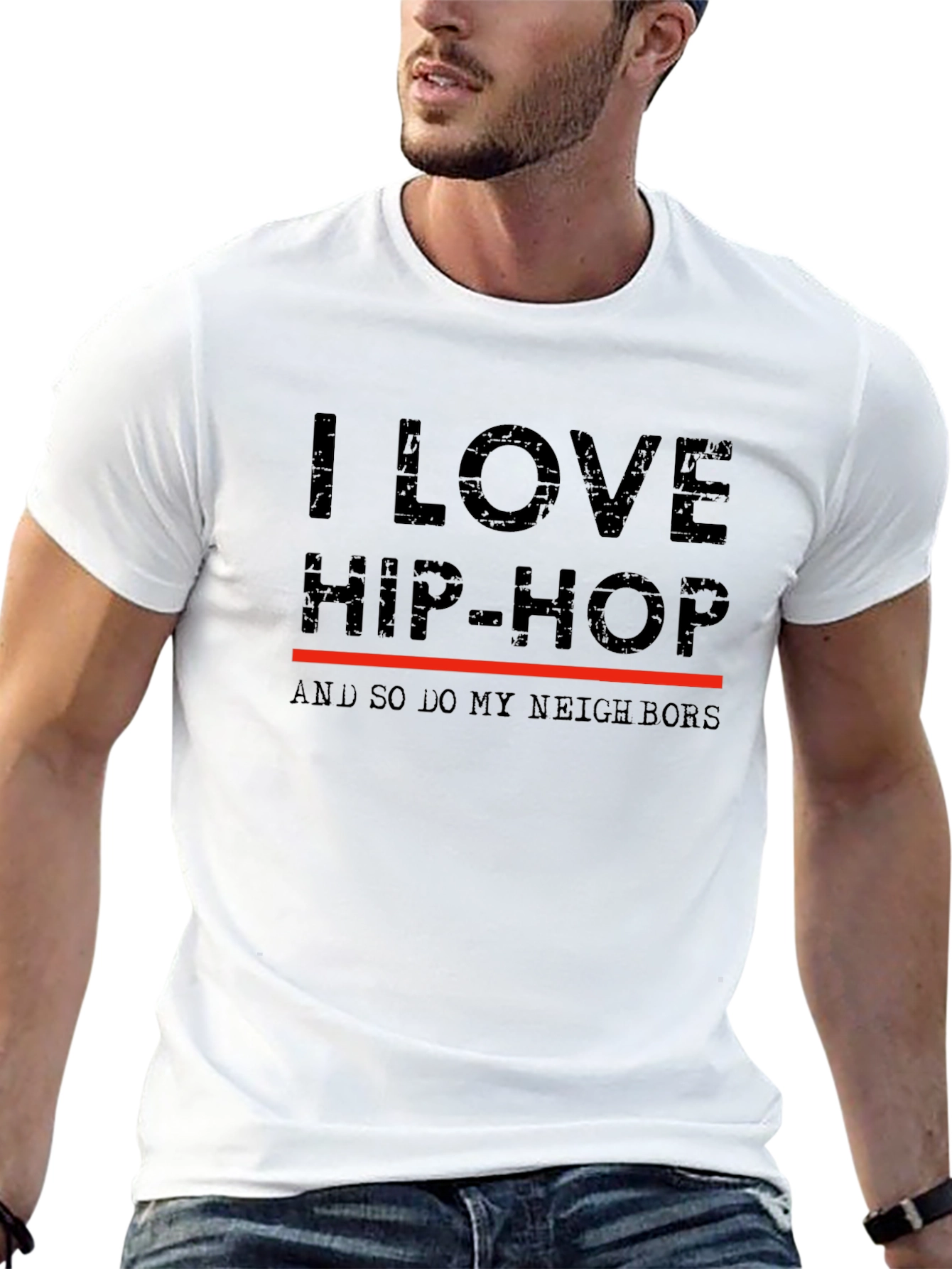 Camiseta I Love Hip-Hop para Amantes de la Música