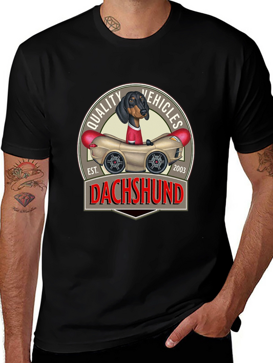 Camiseta Negra Dachshund Quality Vehicles