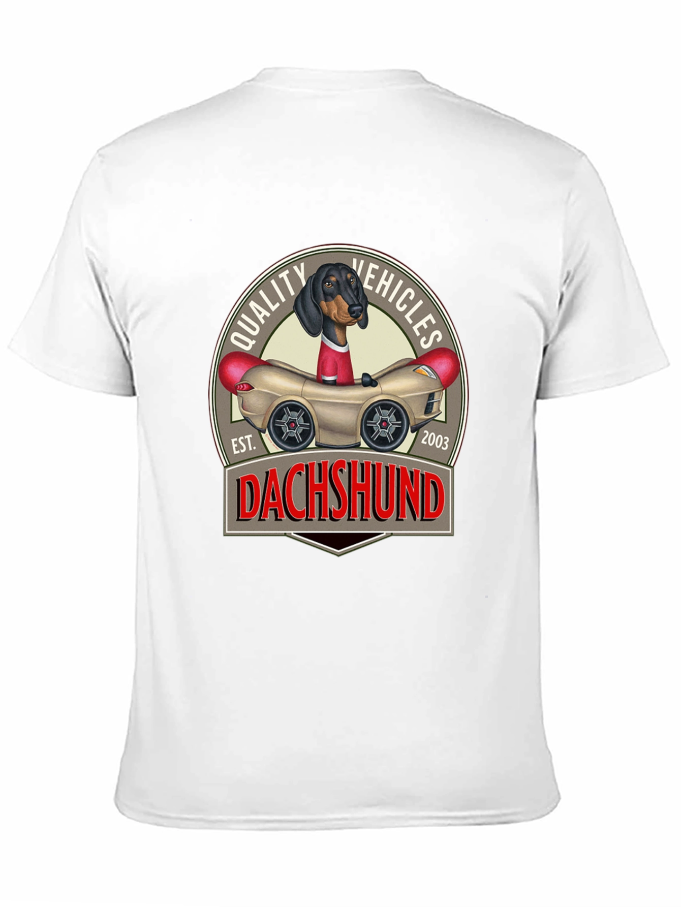 Camiseta Negra Dachshund Quality Vehicles
