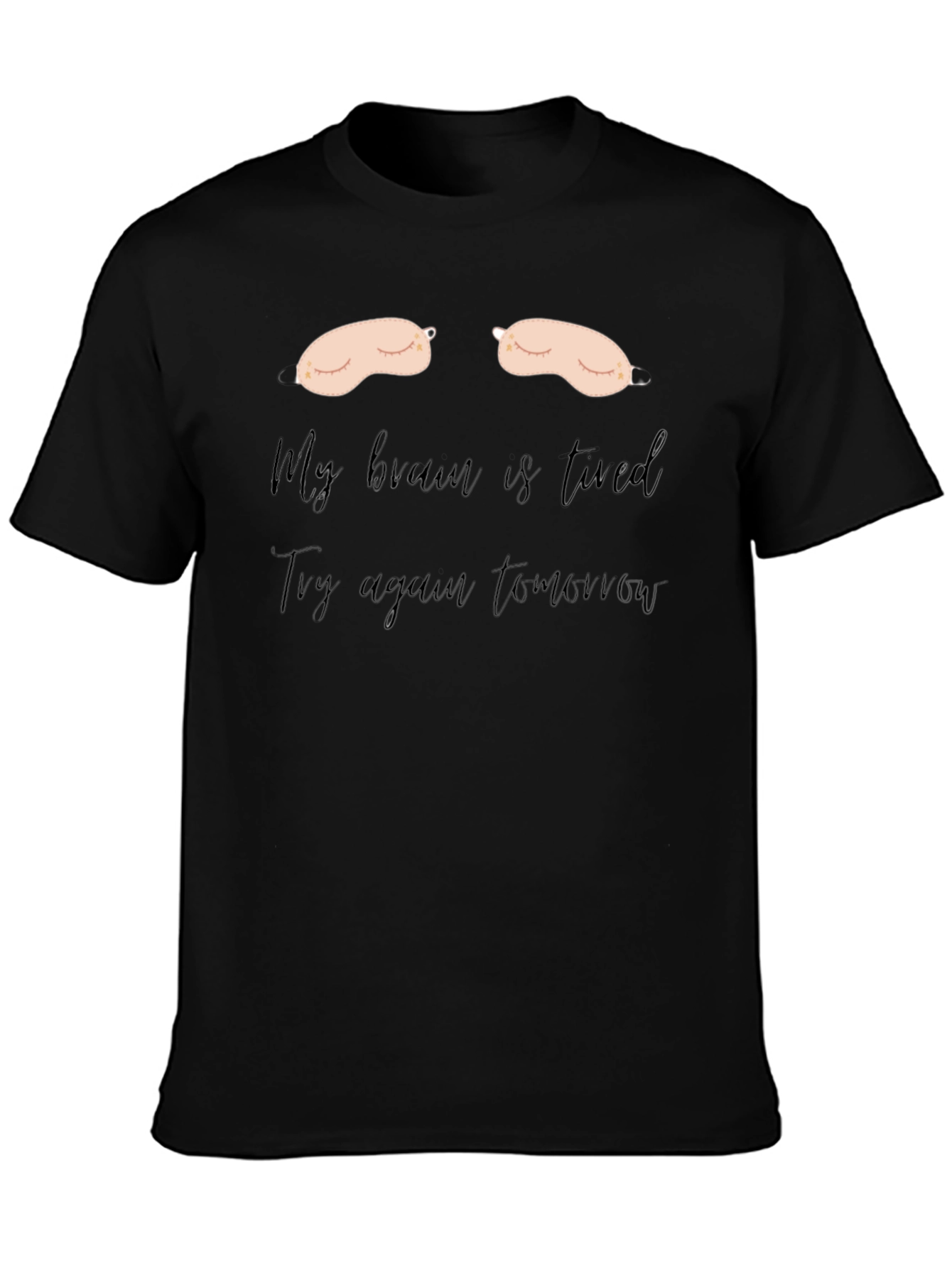 Camiseta Negra: Mi Cerebro Está Cansado