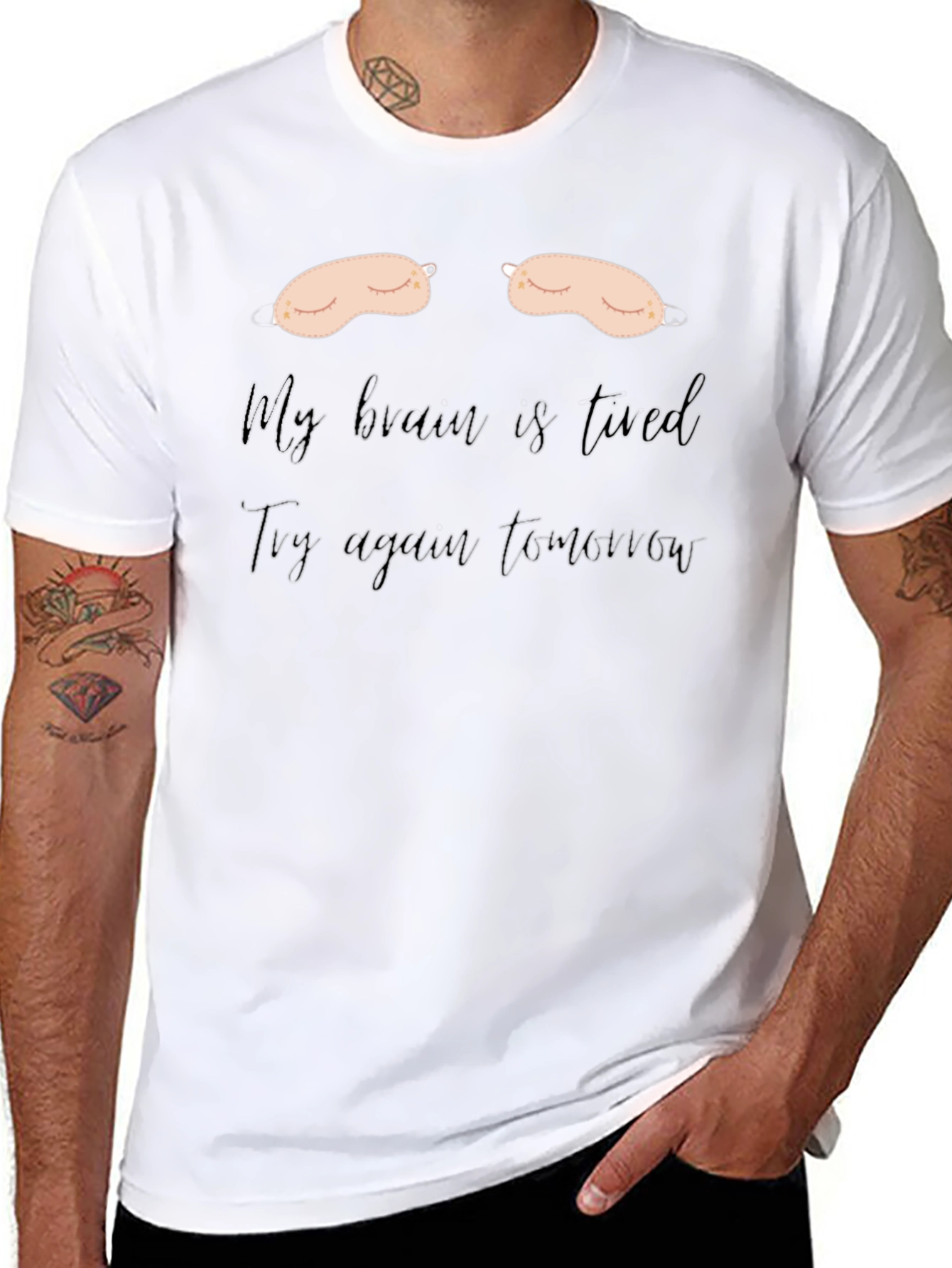 Camiseta Negra: Mi Cerebro Está Cansado