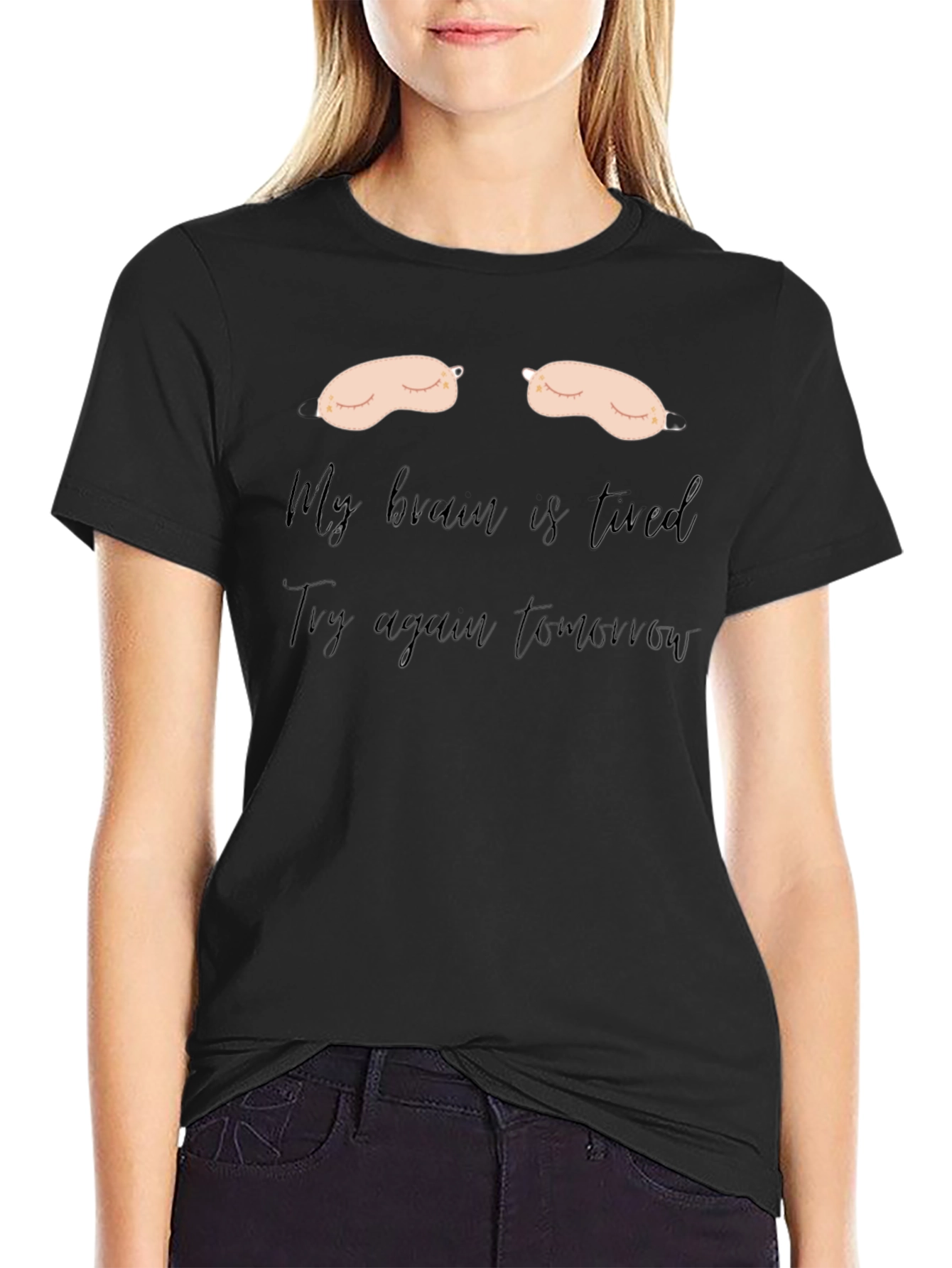 Camiseta Negra: Mi Cerebro Está Cansado