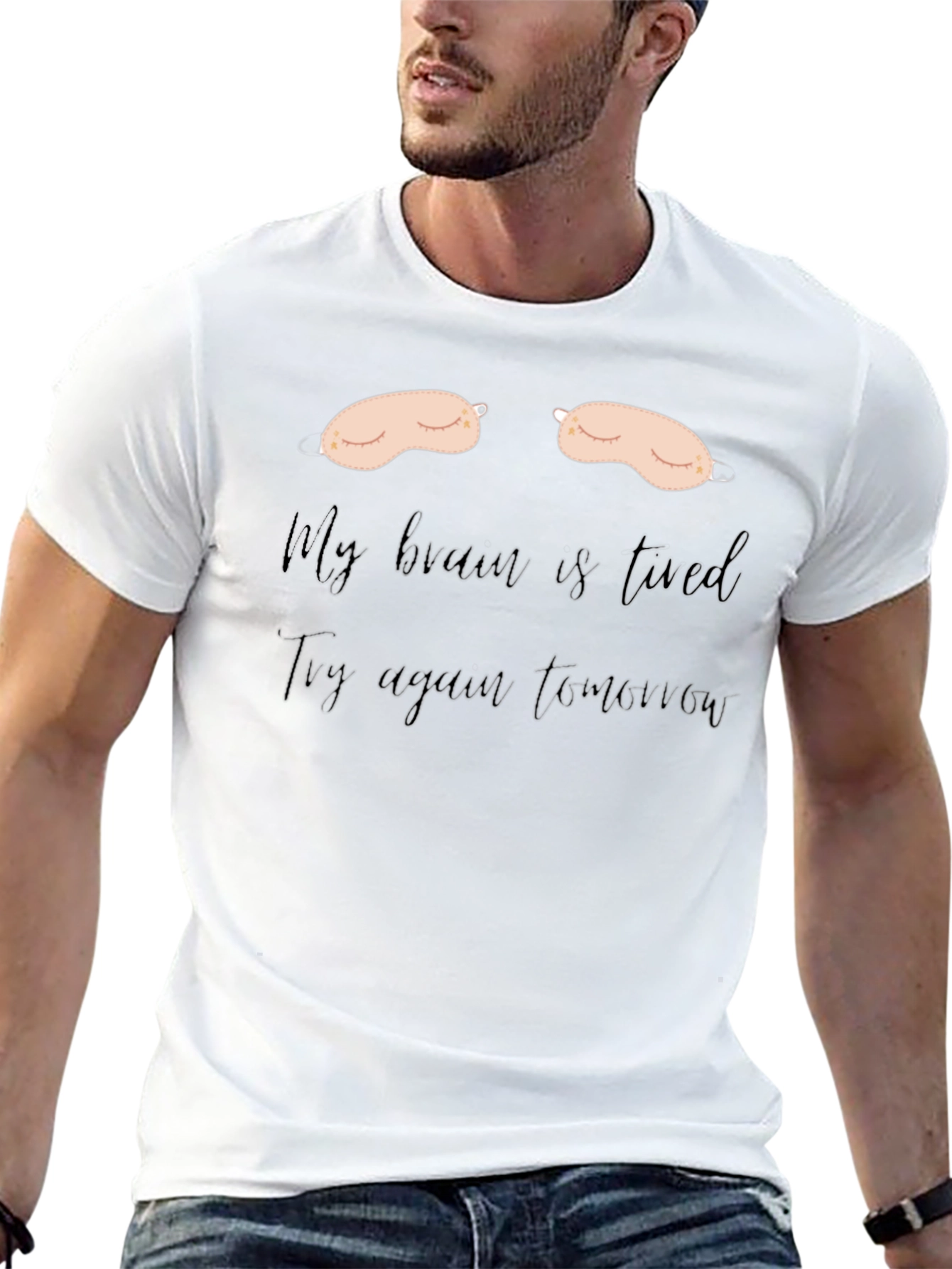 Camiseta Negra: Mi Cerebro Está Cansado