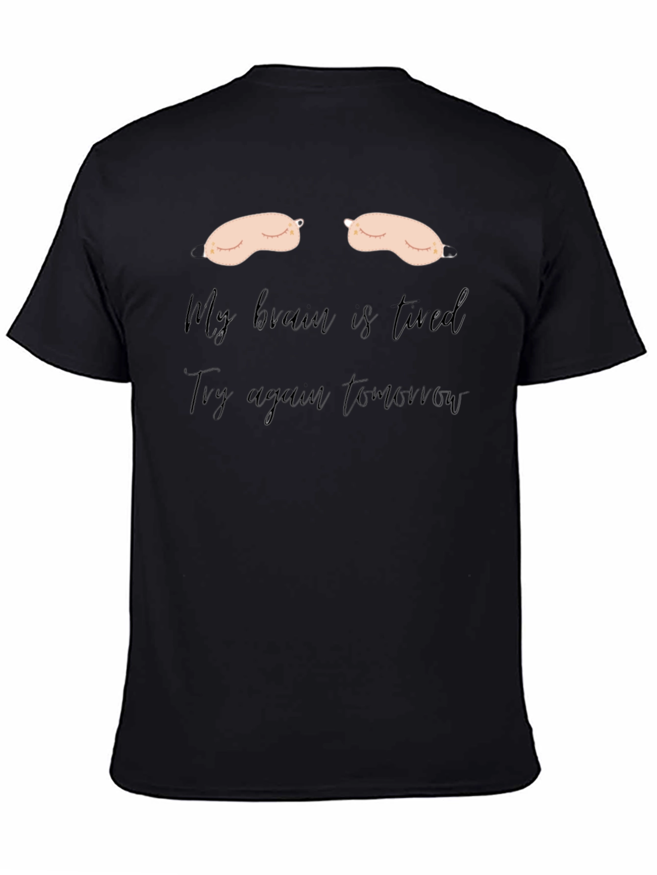 Camiseta Negra: Mi Cerebro Está Cansado