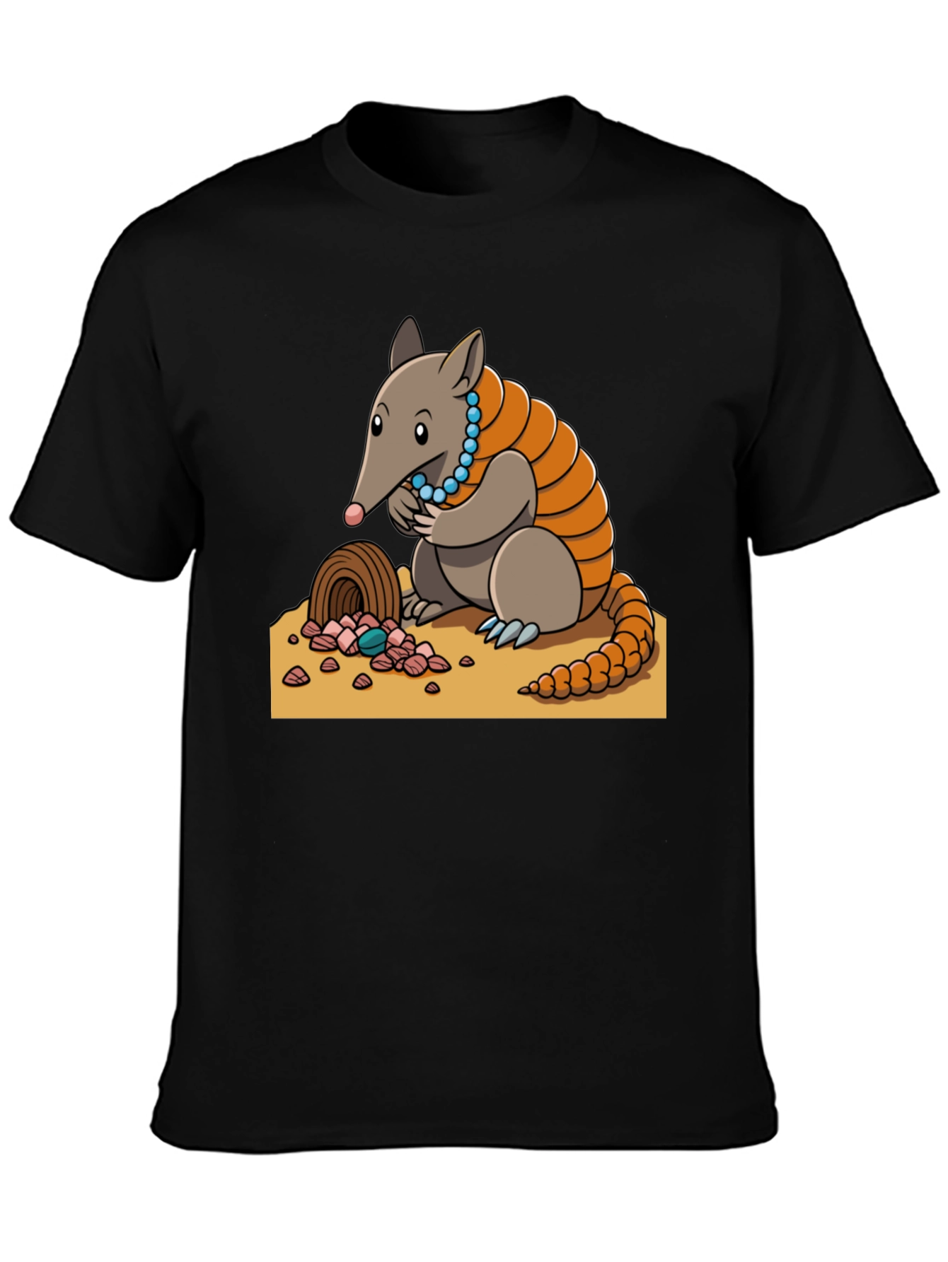 Camiseta Negra con Diseño de Armadillo Joyero
