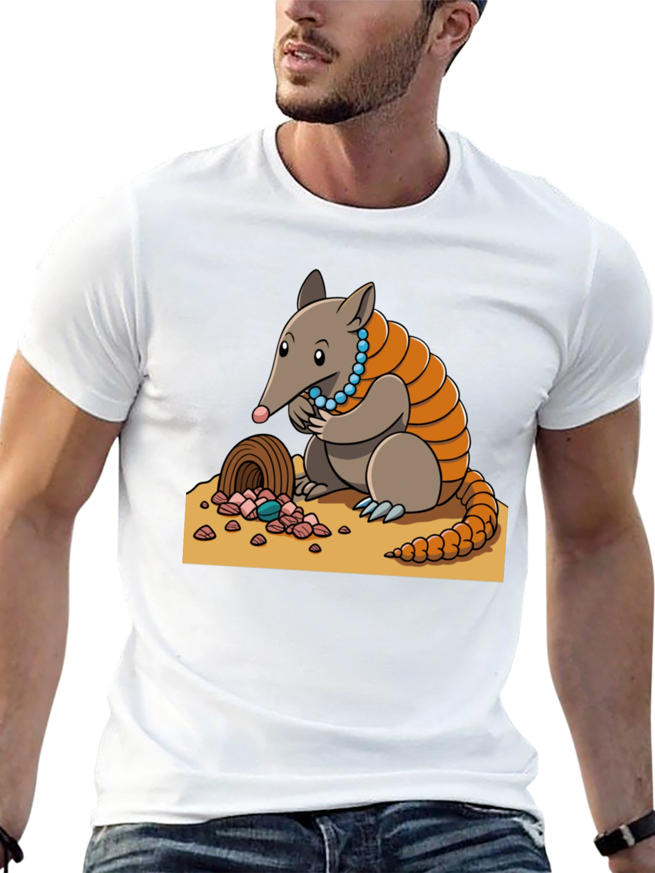 Camiseta Negra con Diseño de Armadillo Joyero