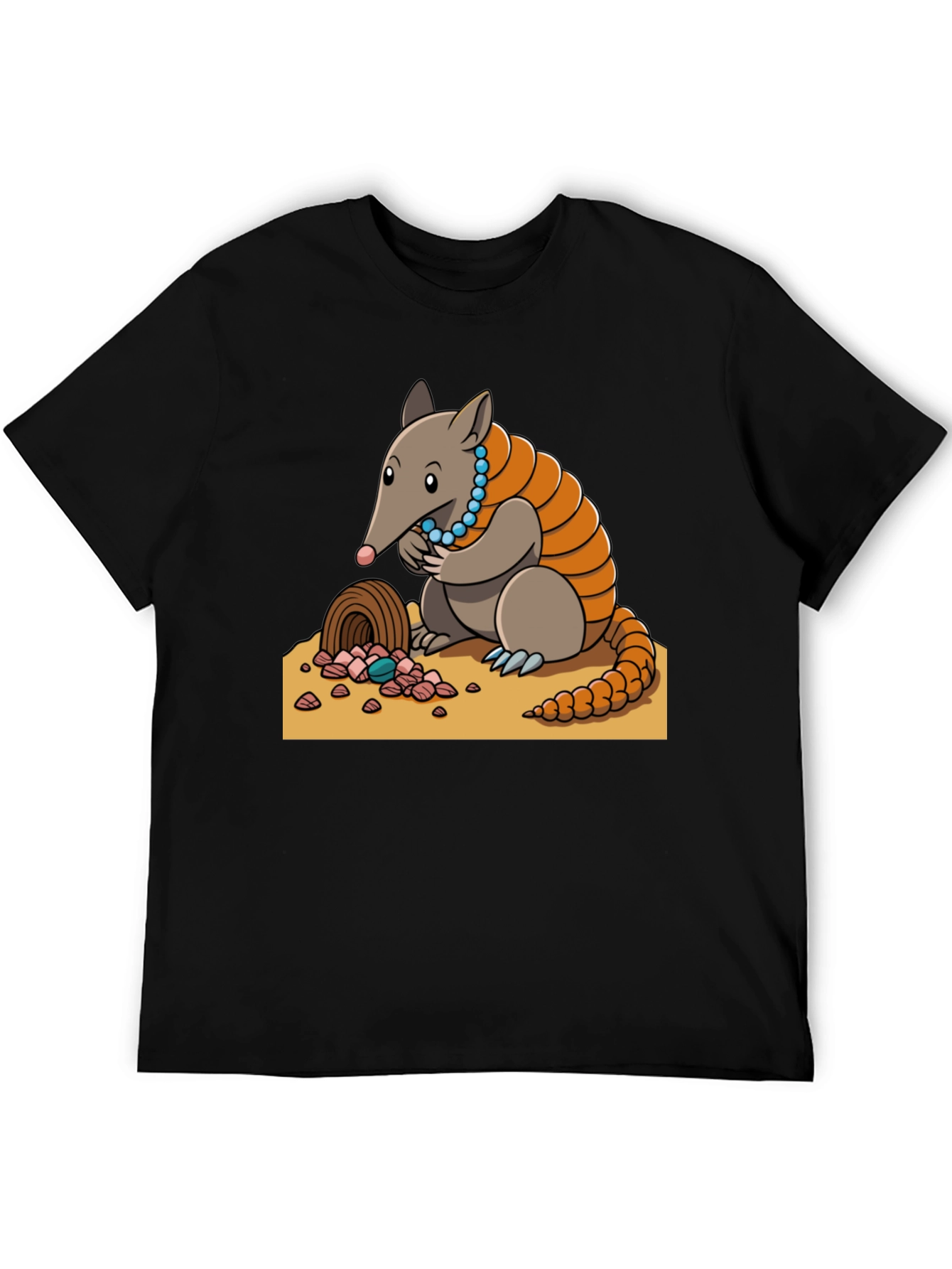 Camiseta Negra con Diseño de Armadillo Joyero
