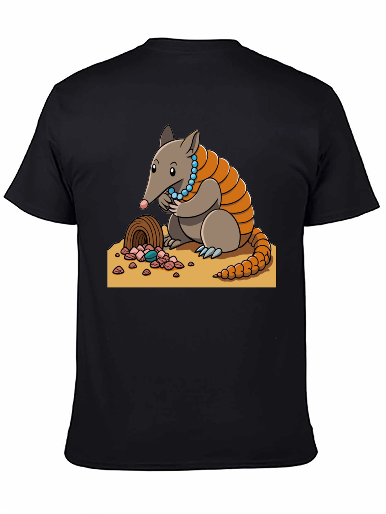 Camiseta Negra con Diseño de Armadillo Joyero