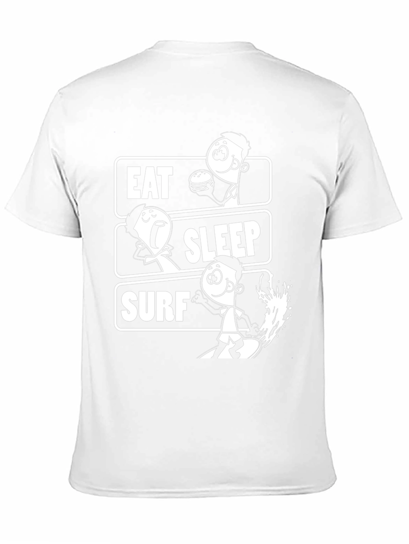 Camiseta Negra Estampada Eat Sleep Surf