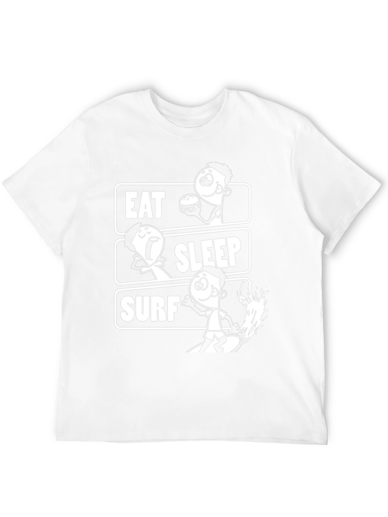 Camiseta Negra Estampada Eat Sleep Surf