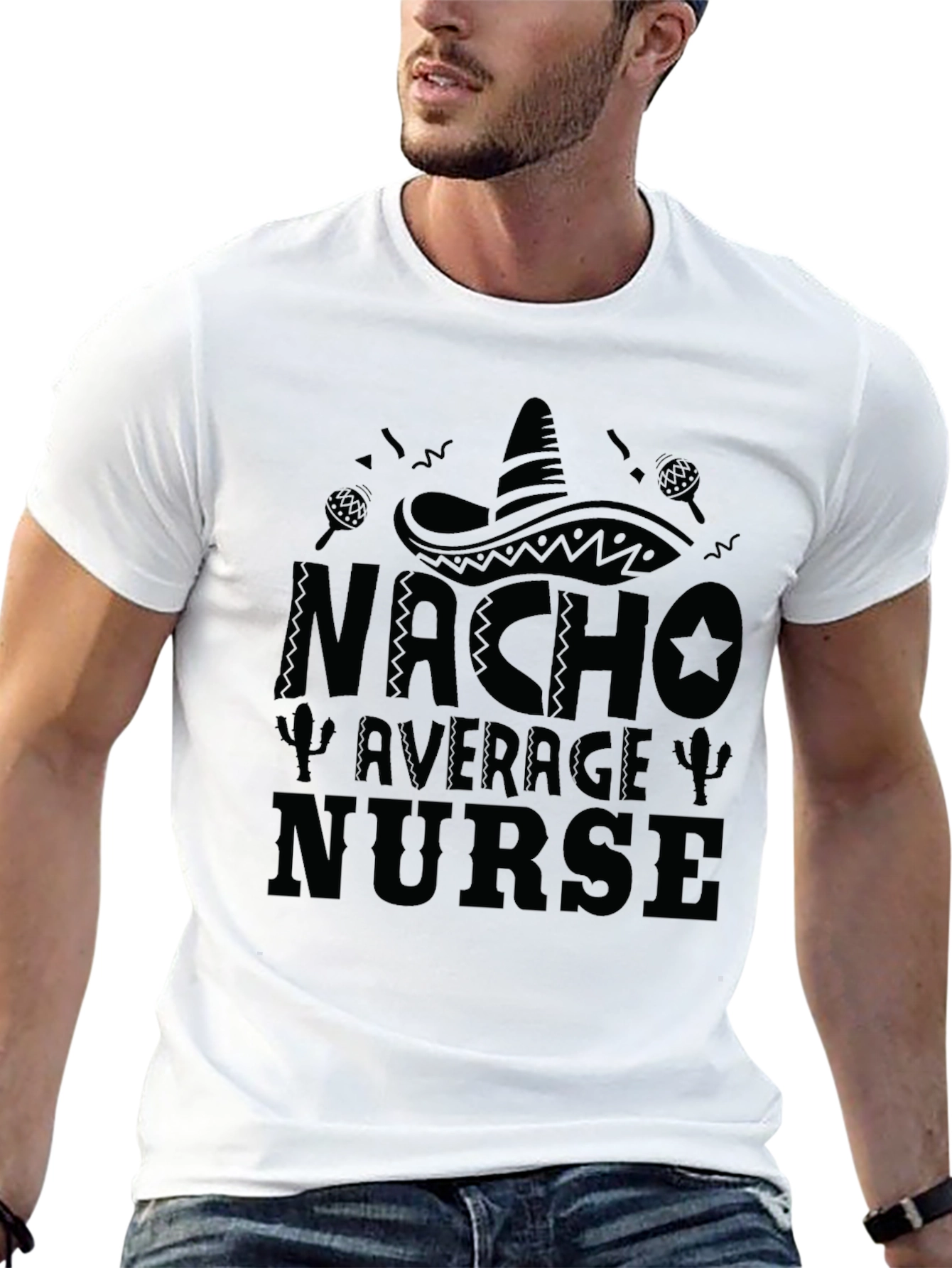 Camiseta Negra Nacho Average Nurse