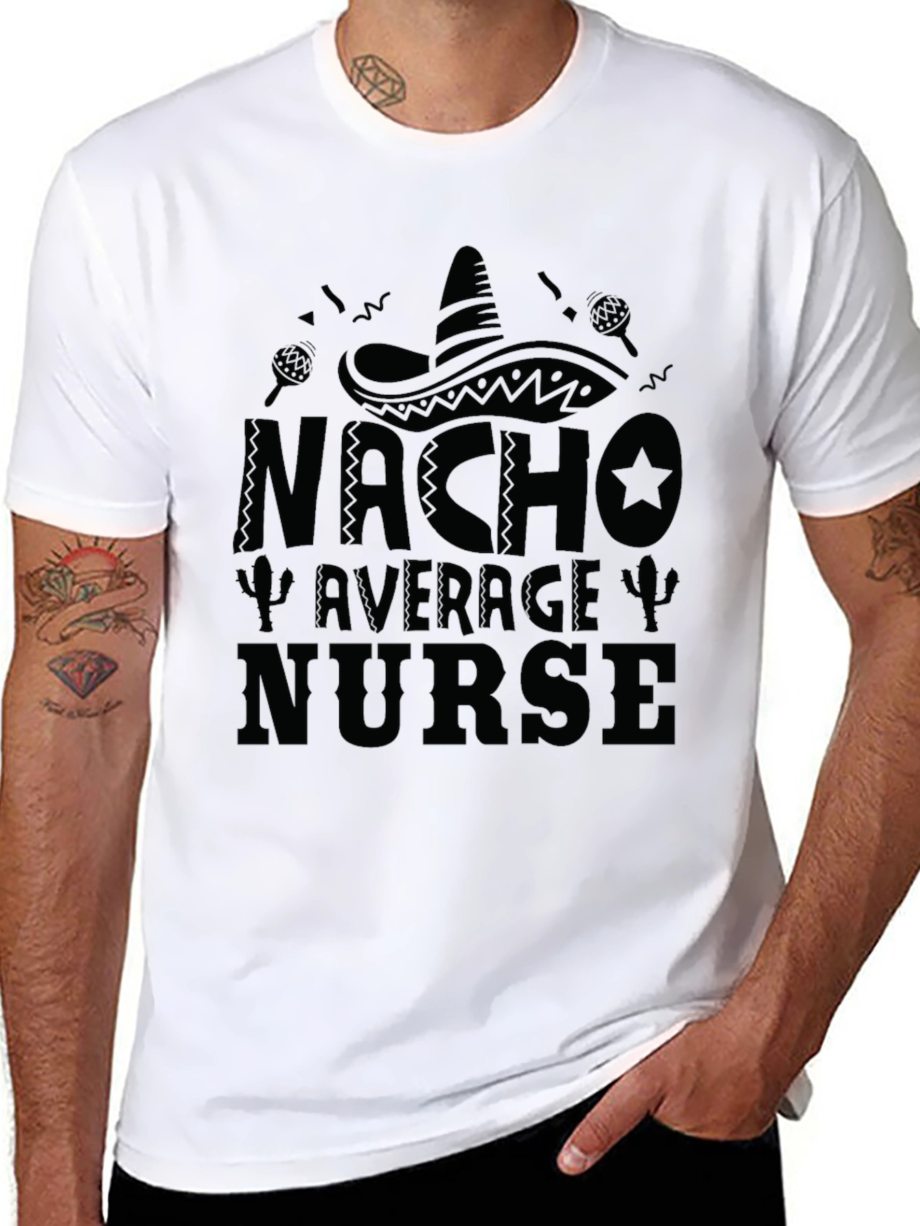 Camiseta Negra Nacho Average Nurse