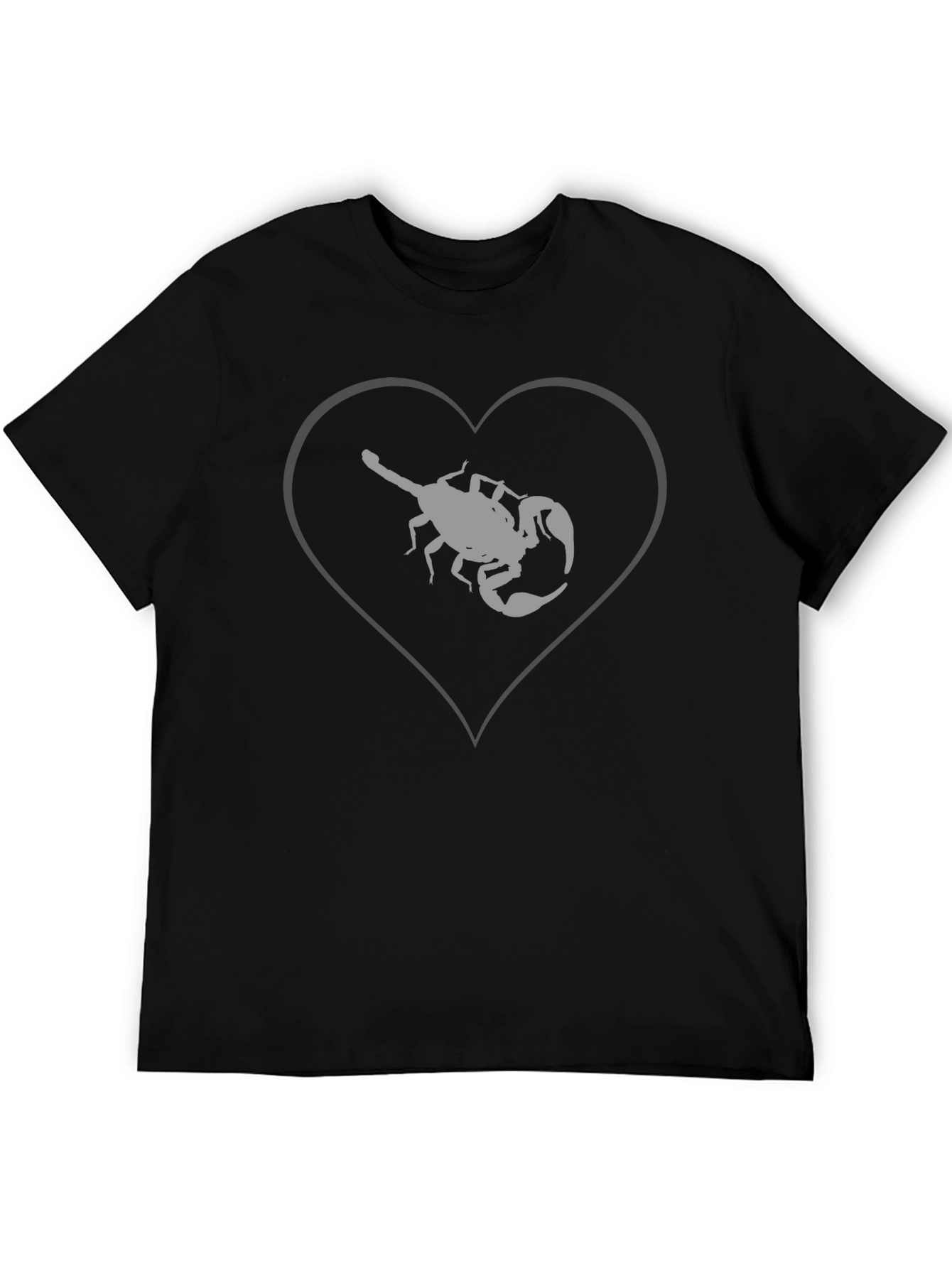 Camiseta Negra Estampado Escorpión Corazón