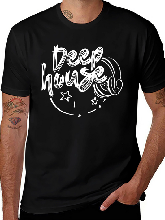 Camiseta Negra Deep House para Amantes de la Música Electrónica