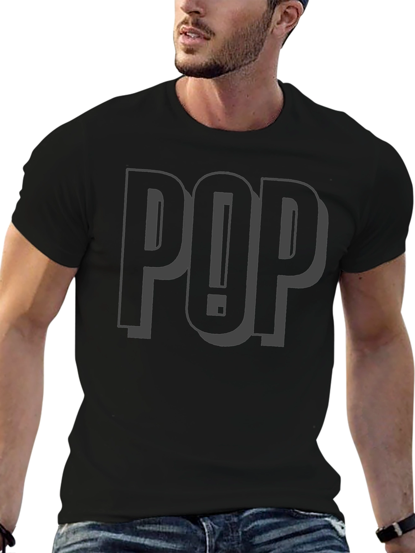Camiseta Negra POP!: Estilo Urbano y Llamativo