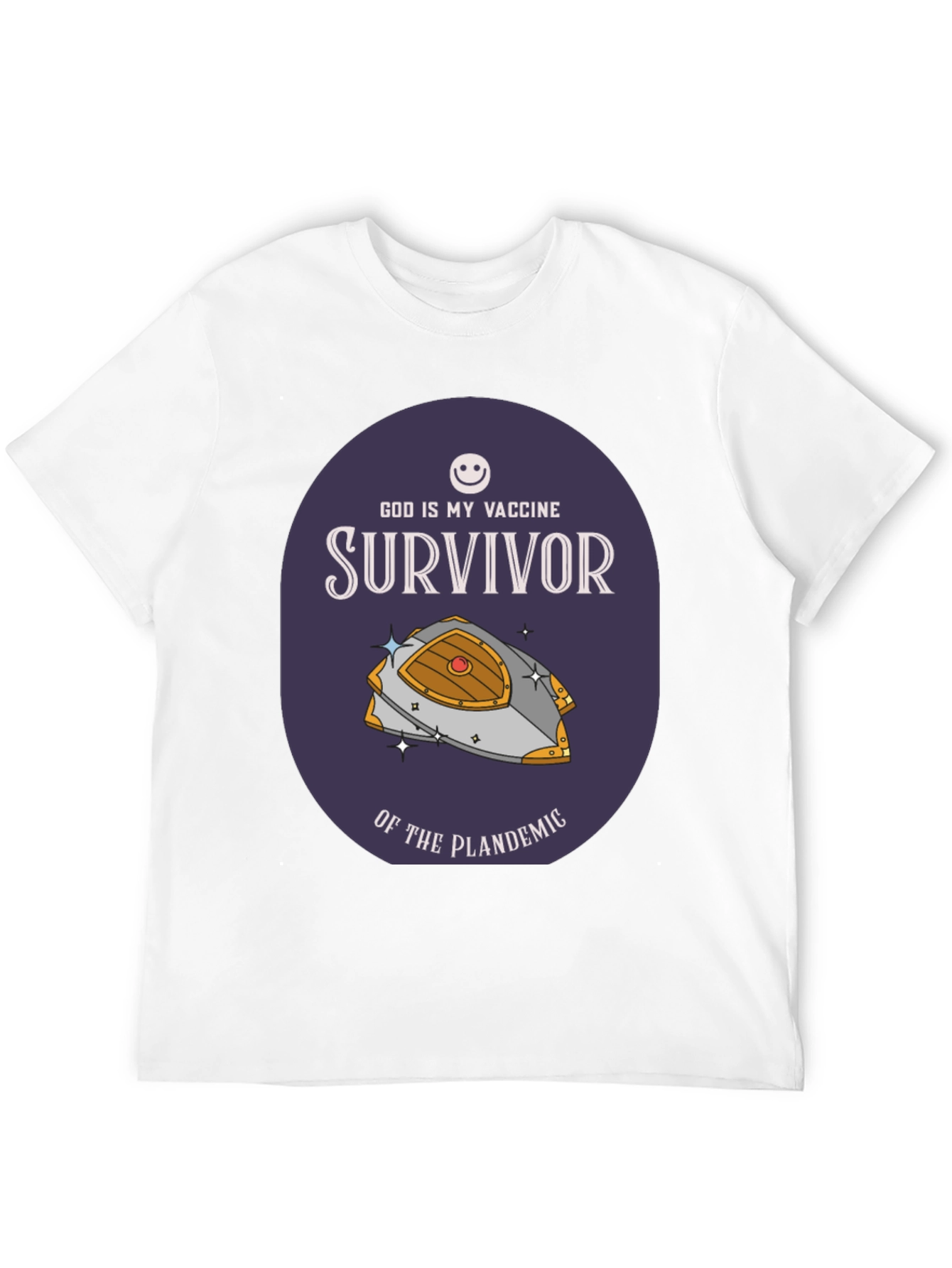 Camiseta: Dios es mi vacuna sobreviviente de la plandemia