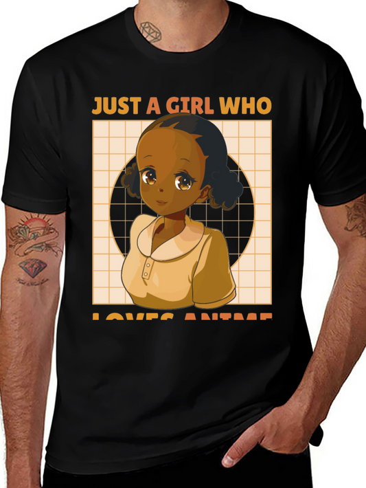 Camiseta Negra Anime Girl
