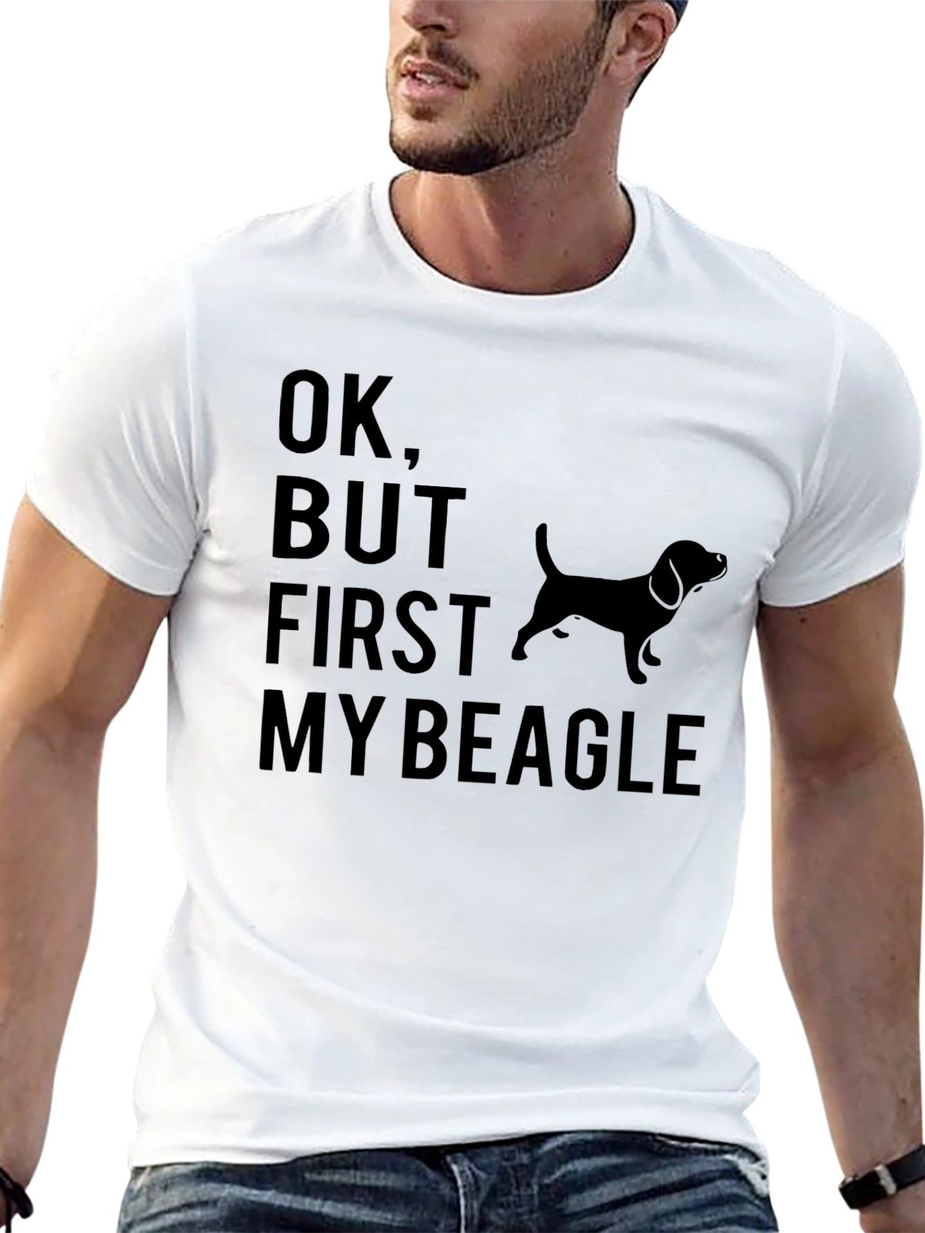 Camiseta Negra Ok But First My Beagle