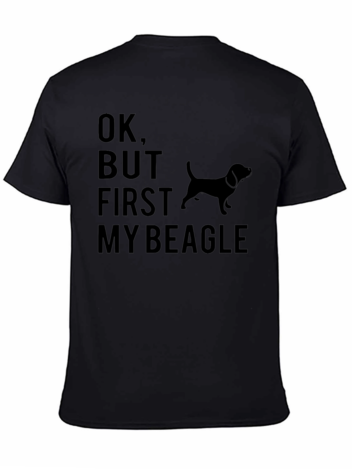 Camiseta Negra Ok But First My Beagle