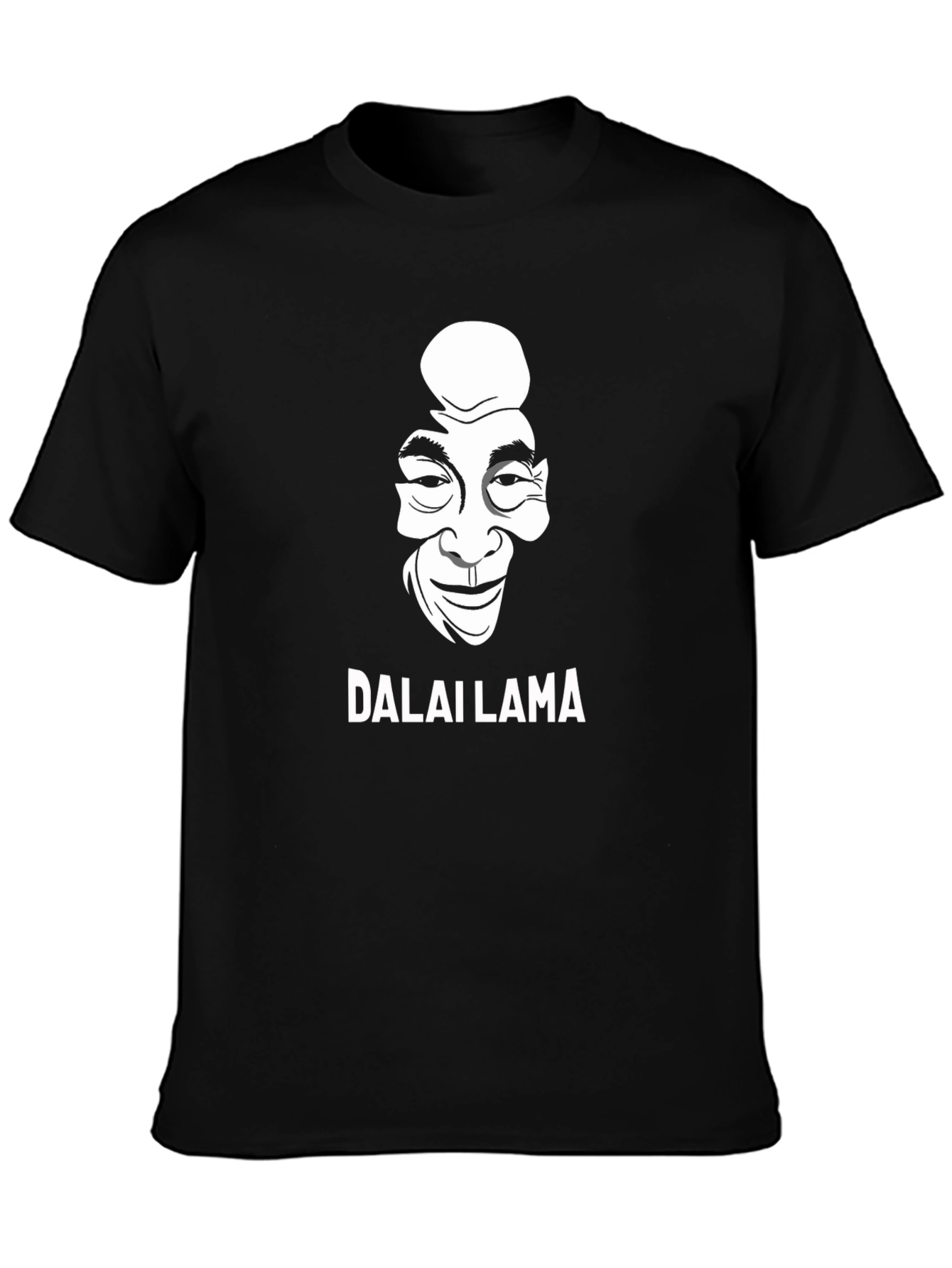 Camiseta Negra Dalai Lama - Diseño Exclusivo Algodón