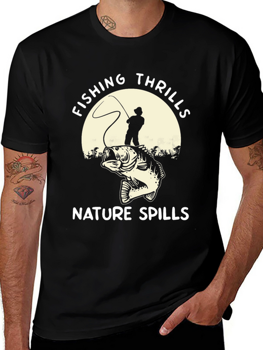 Camiseta Negra: Pesca Emocionante en la Naturaleza
