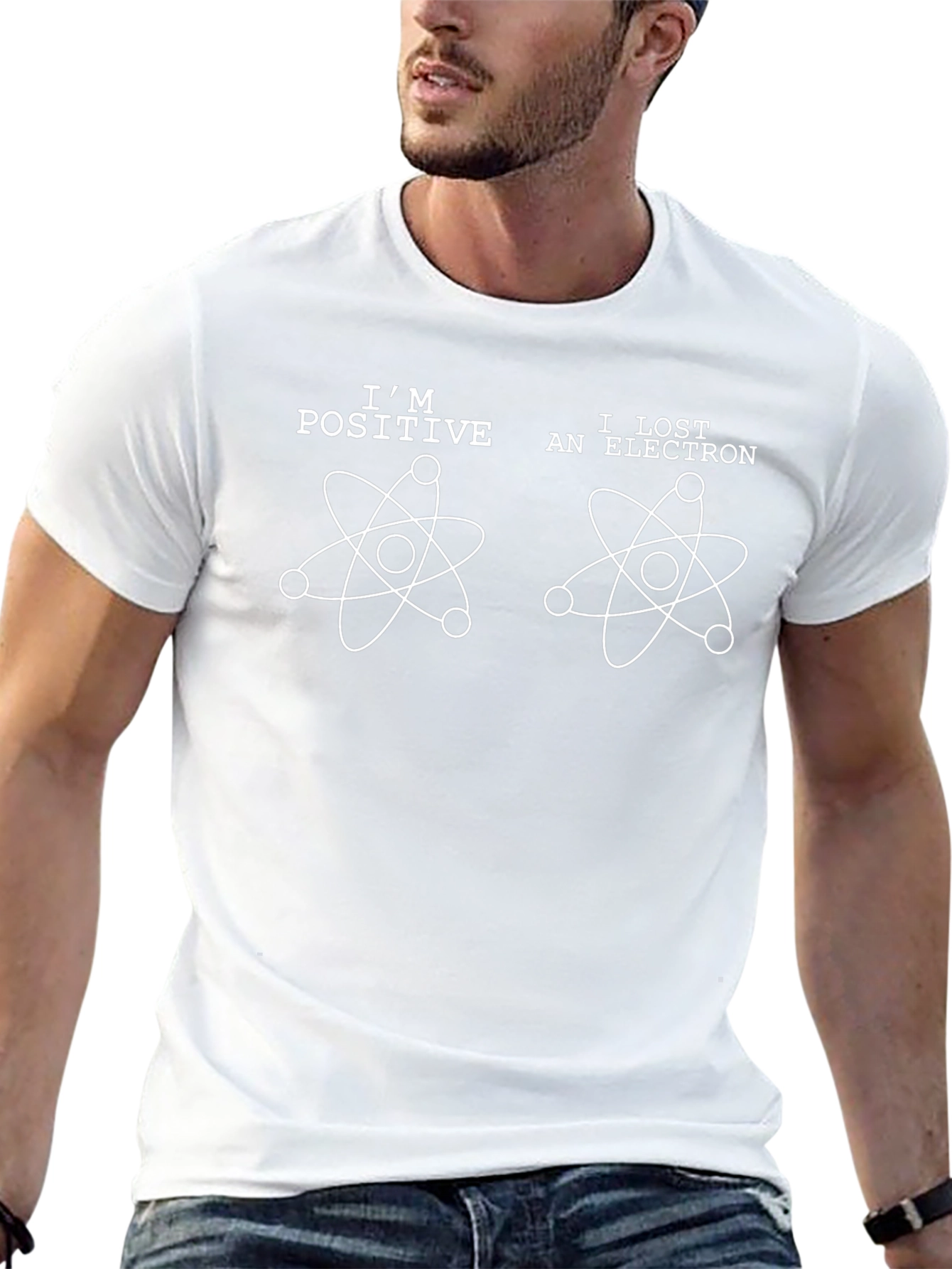 Camiseta Hombre Soy Positivo Perdí un Electrón