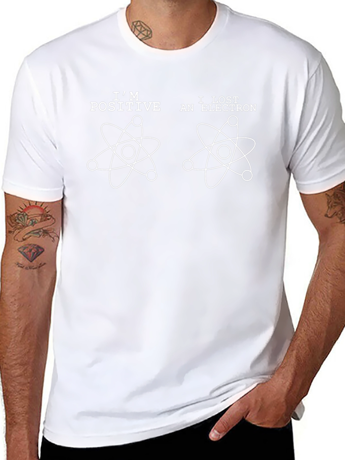 Camiseta Hombre Soy Positivo Perdí un Electrón