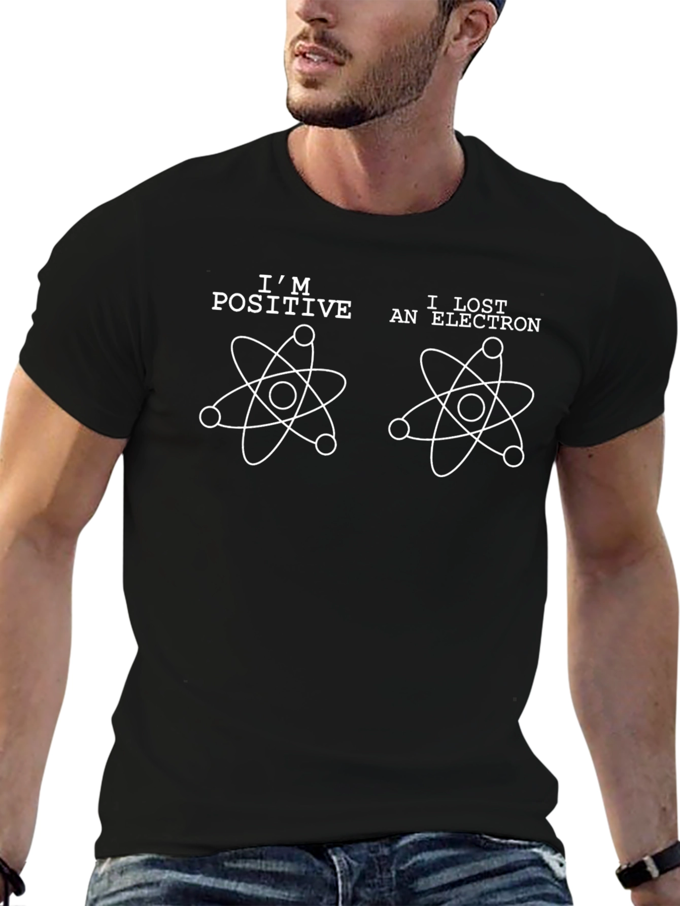 Camiseta Hombre Soy Positivo Perdí un Electrón
